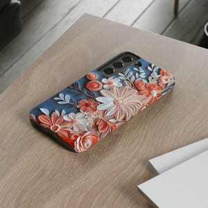 Wildflower Phone Case Botanical Quilled Paper Aesthetic Luxury Phone Case Compatible with iPhone 12–17, Samsung Galaxy S21-S26 immagine 2