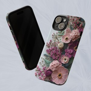 Funda para teléfono minimalista con estampado floral estilo boho / Compatible con iPhone 12–17, Samsung Galaxy S21-S26 imagen 9