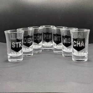 Single Hidden Ability Modifier Shot Glass - RPG, TTRPG Shot Glasses for Dungeon Masters, Game Masters, DnD Players, more