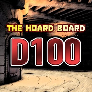 D100 Loot Board - The Hoard Board - O que há em um saco, barril ou caixa - 300 itens exclusivos - DND, RPGs, TTRPGs, cenários de fantasia