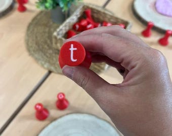 Alphabet Playdough Stamps