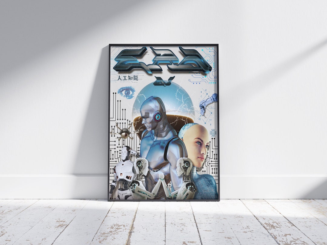 Aİ Era Poster, AI Robot Digital Prints, Futuristic Scifi Art, AI Home