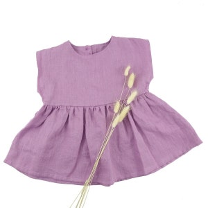 Girl's Linen Tunic, linen Tunic for kids, Vegan Fabric, Lightweight Summer Style, Stonewashed Linen image 6