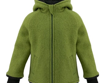 Kids Wool Jacket, Boiled Wool Coat, Unisex Kids Boiled Wool clothing, Wool Lined Jacket, Red