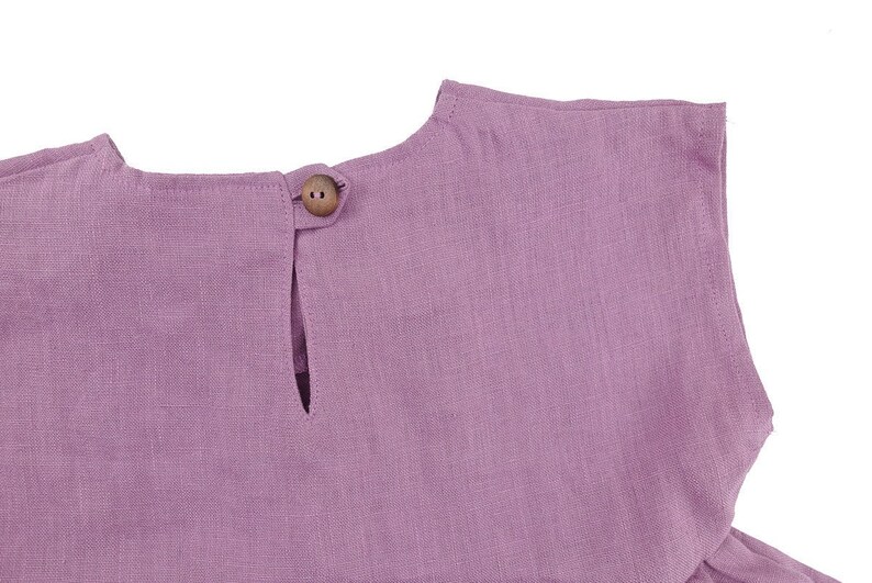 Girl's Linen Tunic, linen Tunic for kids, Vegan Fabric, Lightweight Summer Style, Stonewashed Linen image 8