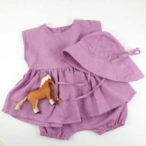 Girl's Linen Tunic, linen Tunic for kids, Vegan Fabric, Lightweight Summer Style, Stonewashed Linen image 9