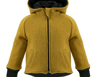 Kids Wool Jacket, Boiled Wool Coat, Unisex Kids Boiled Wool clothing, Wool Lined Jacket