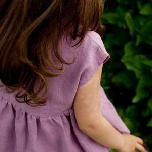Girl's Linen Tunic, linen Tunic for kids, Vegan Fabric, Lightweight Summer Style, Stonewashed Linen image 5