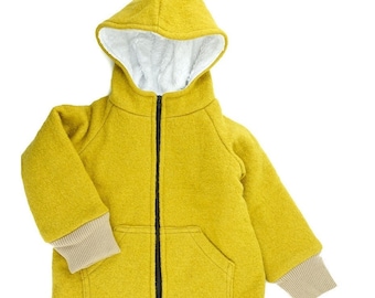 Boiled wool jacket, Lined with cotton fleece, Different colors