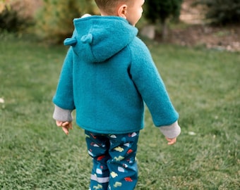 Kids wool jacket, Boiled wool, Walkloden, Walk Jacket in virgin wool, Kids Wool clothing, Wool coat