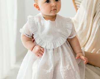 1st Birthday Dress Baby Girl Pink And White Dress Handmade Baby White Baptism Dress In Cotton Muslin With Embroidery, Ruffle, Christening Gown| 1st Communion Dress For Toddler| 1st Birthday Dress Baby Girl Pink And White Dress Handmade Baby White Baptism Dress In Cotton Muslin With Embroidery, Ruffle, Christening Gown| 1st Communion Dress For Toddler|