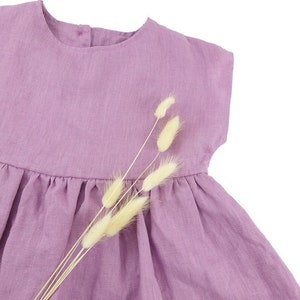 Girl's Linen Tunic, linen Tunic for kids, Vegan Fabric, Lightweight Summer Style, Stonewashed Linen image 7