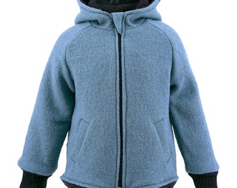Kinder Wolljacke, Mantel aus gekochter Wolle, Unisex-Kinderkleidung aus gekochter Wolle, mit Wolle gefütterte Jacke