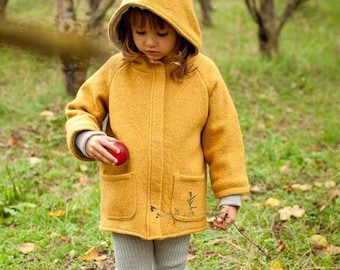 Boiled wool lined jacket, Children's boiled wool lined jacket with wool lining, Different colors, 100% boiled wool