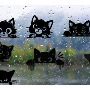 Cute Cat Peeking Decal | Cat Sticker | Vinyl Sticker | Decal | Windows Decal | Laptop Sticker