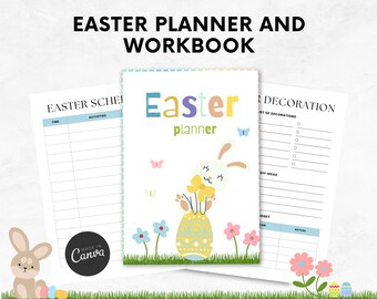 Afdrukbare Paasplanner 30 pagina's, Canva Organizer voor Pasen, Paasplanner Instant Download PDF, Ultieme Paasplanner.