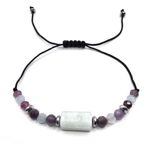 Pisces Zodiac Bracelet - Ruby, Hematite, Amethyst, Aquamarine