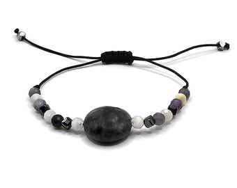 Wassermann Sternzeichen Armband - Amethyst, Mondstein, Hämatit, Labradorit