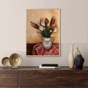 Tulips Fine Art Print - Limited Edition - Wall Art - Handmade Floral Decor - Gift for Art Lovers - Oil Painting Print