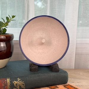 Vintage Studio Pottery Apple Baker, Hand-Thrown Speckled Ceramic, Signed, Cozy Farmhouse Kitchen Decor