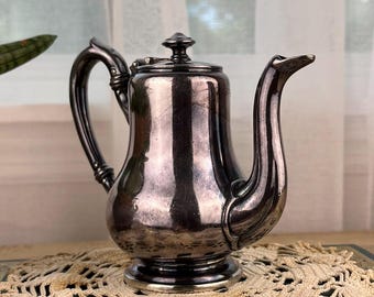 Vintage Silver Plated Creamer, Ornate Footed Tea Server, Mid Century Industrial Decor, Antique Serving Piece with Factory Marks