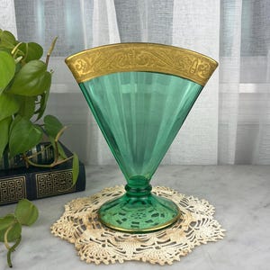 Art Deco Glass Vase - Etsy