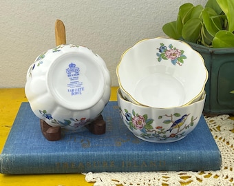 Vintage Aynsley Pembroke Var-i-eté Bowls, Fine Bone China Floral Bird Dishes, Porcelain Bowls, SOLD SEPARATELY