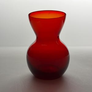 Ruby Red and Orange Glass Bud Vase, Mini, Specialty, Glowing Glass, Collectable, Flower Holder, Décor, Art Deco