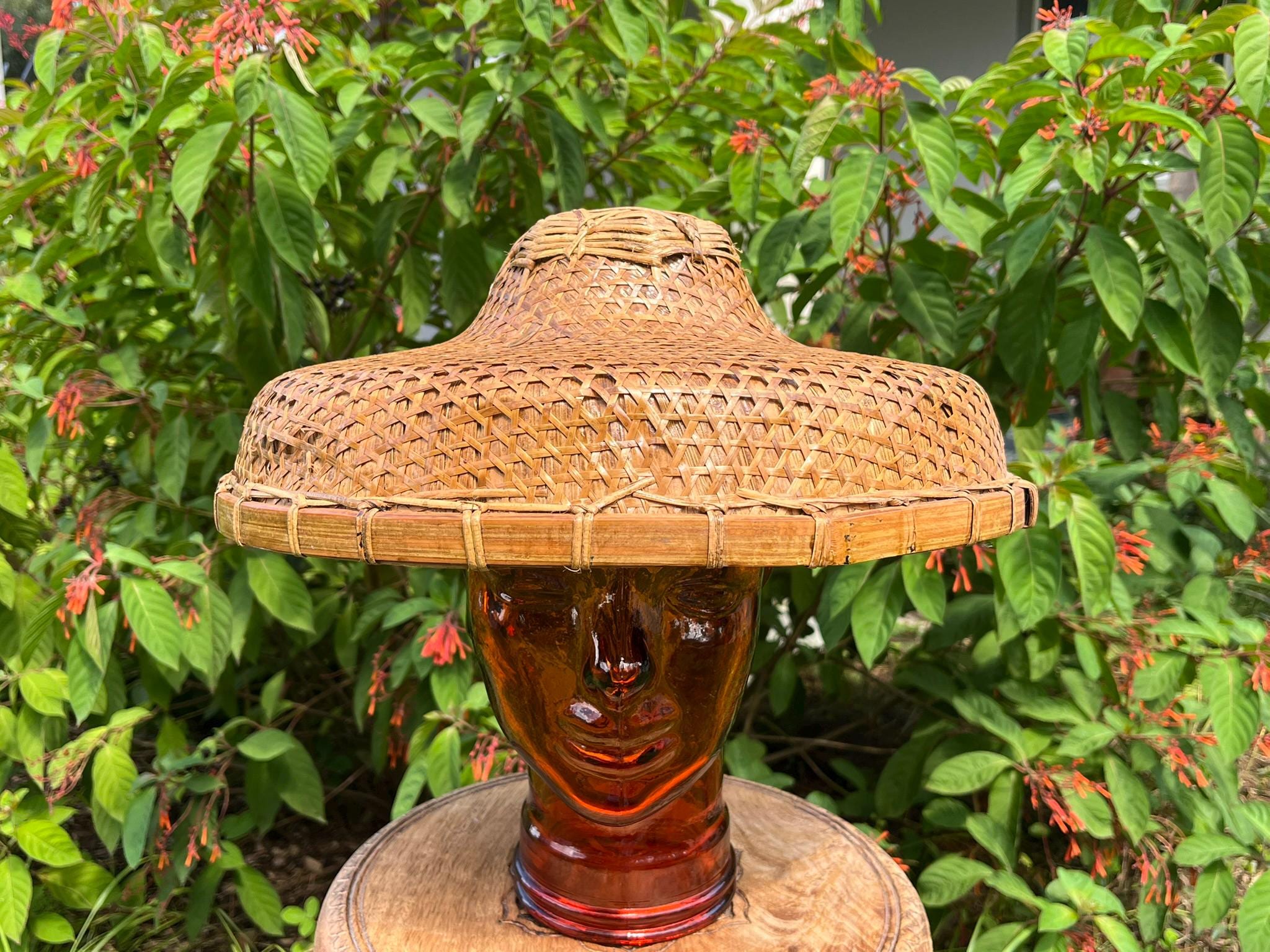 Wicker Asian Hat - Etsy
