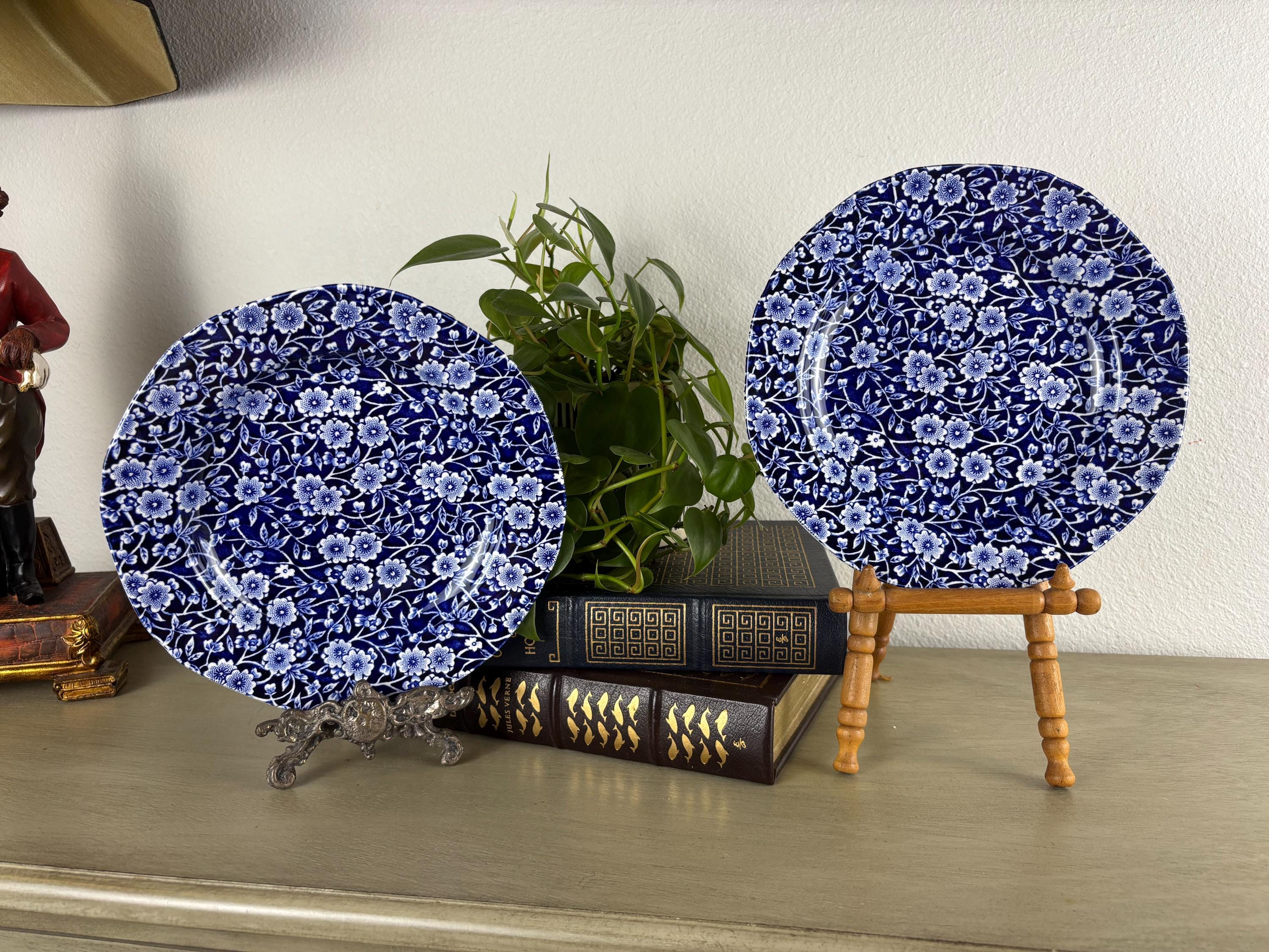 Burleigh Dark Blue Calico バタ-デイッシュ Buy Burleigh Blue Calico Plate 19cm Online at thinKitchen