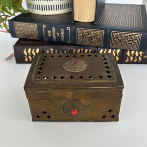 Vintage Mid Century Brass Cricket Box, Stash Box, Jewelry Box, Trinket Box.