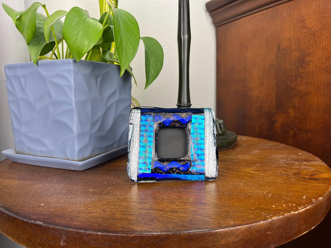 Small Glass Frame Model Small Fused Art Glass Picture Frame, Small Dichroic Glass 1.5