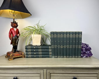 Antyczna książka i fotografia „Wykłady podróżnicze” Stoddarda z 1915 r., ozdobna złocona oprawa twarda, historyczne podróże po świecie, tom odkrywców