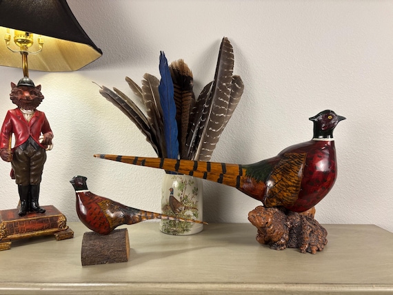 Big Sky Carvers Wood Ring-neck Pheasant, Folk Art, Hand-painted