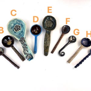Handmade Ceramic Hanging Spoons, Pottery, Artisanal Spoons