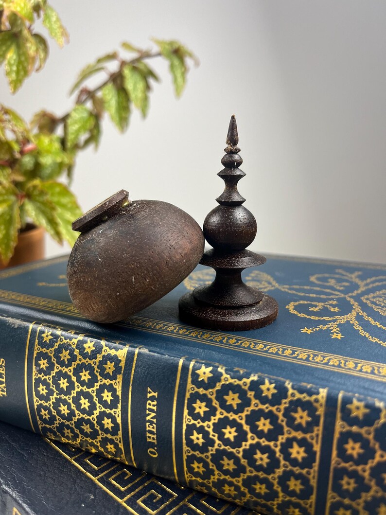 Hand-turned Wooden Finial Box, Stash Box, Ring Box, Earring Box, Home ...