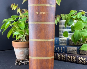 Rare Antique Original 1889 to 1891 French Scientific Theses Book, Rare Leather Bound Academic Collection, Chemistry and Pharmacy History