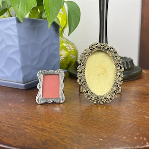 Miniature Vintage Ornate Picture Frames - SOLD SEPARATELY - 1x1.5 Silver Tone OR Small 2x3 Oval Gold Tone, Small Photo Frames