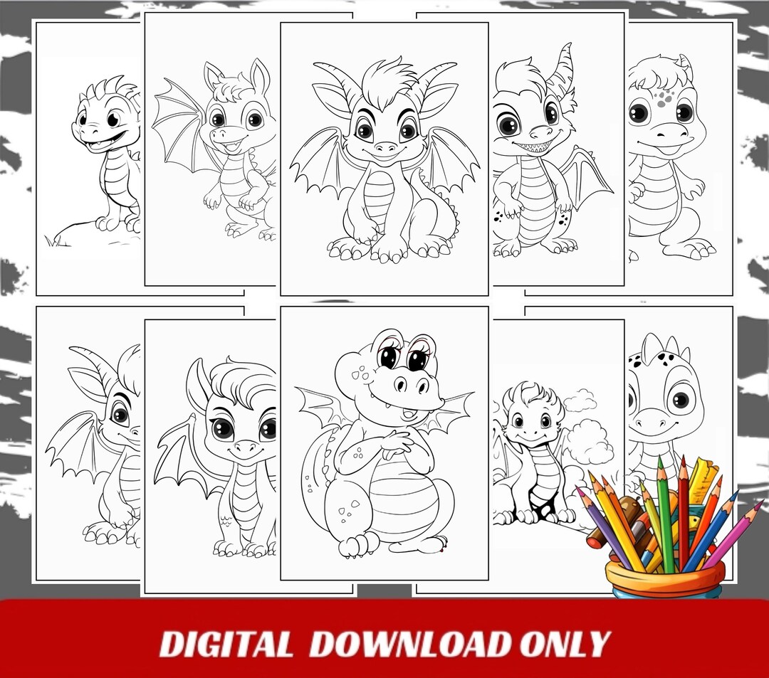 10 Dragon Coloring Pages, Dragon Printable, Dragon Games, Dragon ...