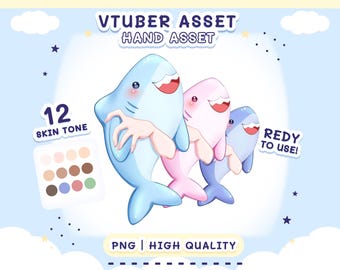 Vtuber Asset - Hand holding Shark plushie