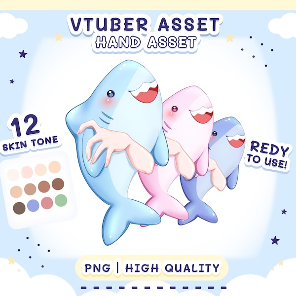 Vtuber Asset - Hand holding Shark plushie