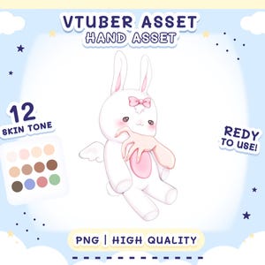 Vtuber Asset - Hand holding Bunny plushie