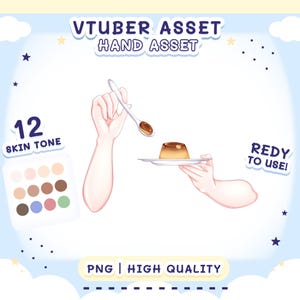Vtuber Asset - Eating Pudding