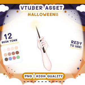 Halloween Vtuber Asset - Hand Holding Magic Wand
