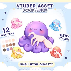Vtuber Asset - Hand holding Octopus plushie