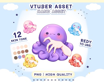 Vtuber Asset - Hand holding Octopus plushie