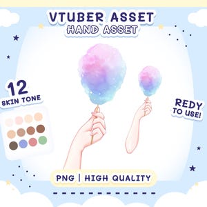 Vtuber Asset - Hand holding cotton candy