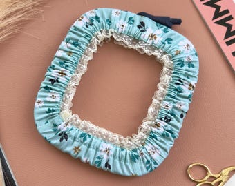 Cross Stitch Grime Guard with Lace, Floral Embroidery Hoop Cover, Hoop Protector, Needlework Frame Cover, Embroidery Accessory