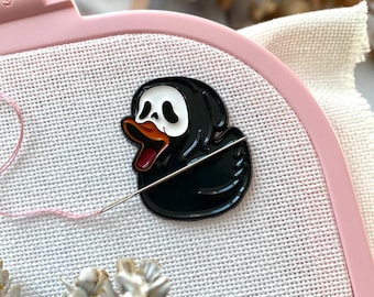 Funny Spooky Duck Needle Minder, Needle Magnet for Cross Stitch & Embroidery, Cute Needle Keeper, Halloween Needle Holder, Sewing Gift