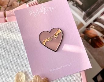 Heart Needle Minder for Cross Stitch, Magnetic Needle Holder for Embroidery, Modern Romantic Needle Keeper